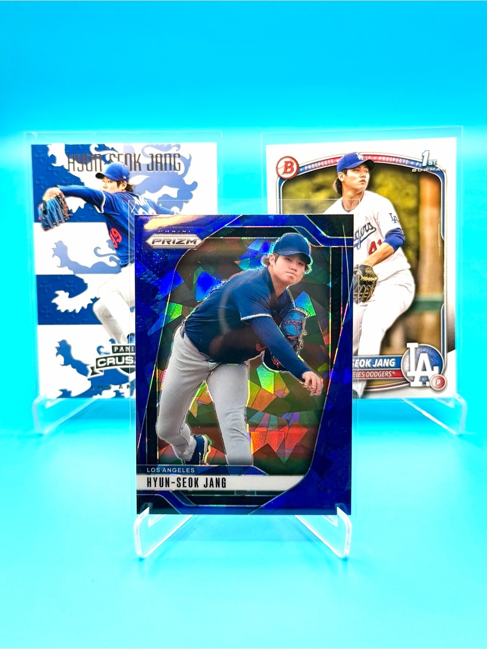🔥Hyun-Seok Jang Lot! 🔥Blue Cracked ice Prizm + 1st Bowman + Crusade Insert! 🤩